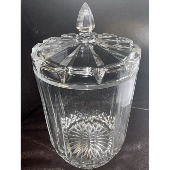 St George Lead Crystal 24% Biscuit Barrel/ Ice Bucket 6lb 8 1/2 X 5 - Picture 1 of 4